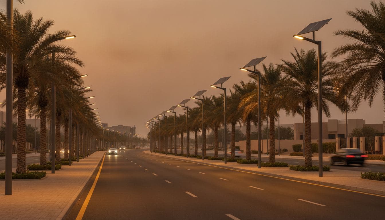 Self-Cleaning Solar Lighting for Dust, Heat and Remote Infrastructure